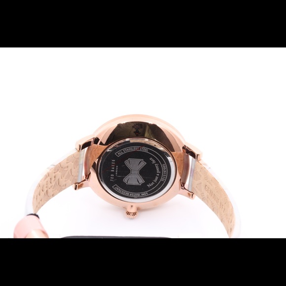 Ted Baker Womens Floral Rose Gold Leather Watch - Picture 4 of 8